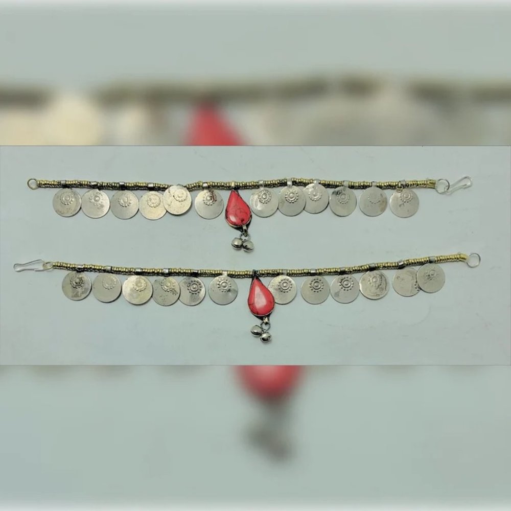 Kuchi Anklets: Beaded Tribal Foot Jewelry with Silver Bells